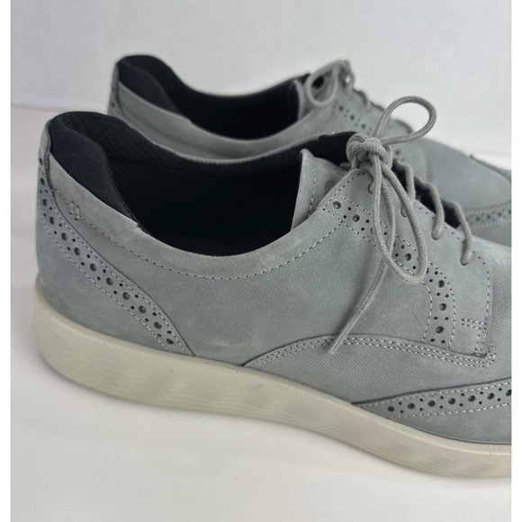 ECCO S Lite Hybrid Grey Oxford Wingtip Shoes Nubuck Brogue EU 45 Men's US 11 - Picture 11 of 16